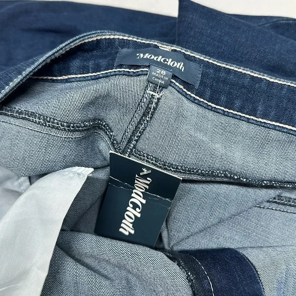 Modcloth The Bianca Flared Leg Denim Jeans Retro 70's Blue New NWT Plus Size 28 - Picture 8 of 13